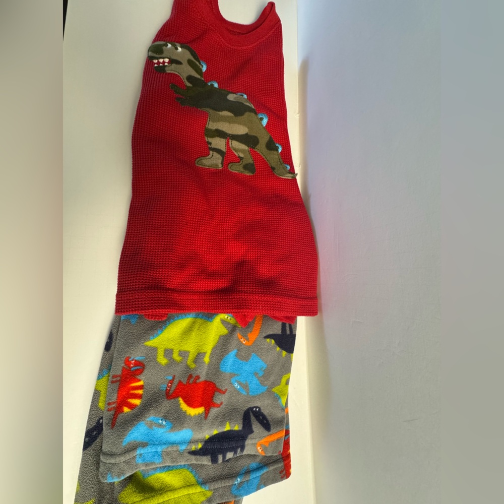 Carter's Red and Gray Dinosaur Pajama Set - Picture 8 of 11